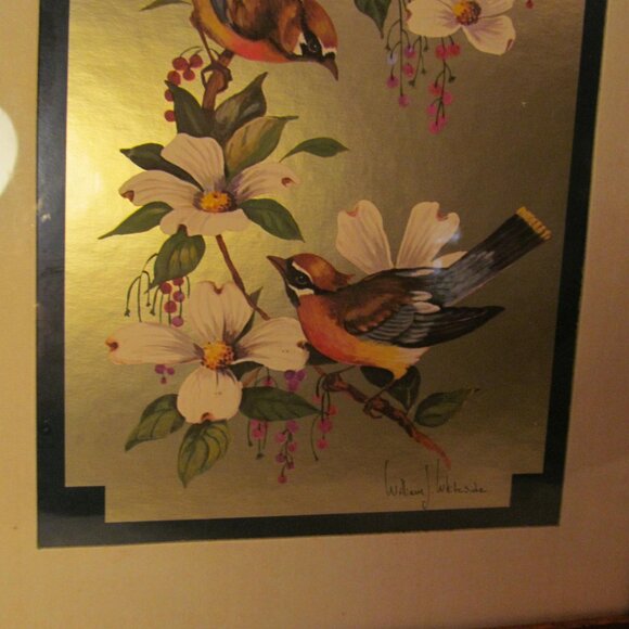 FOIL BIRD PICTURE VINTAGE  PICTURE BY WILLIAM J. WHITESIDE.- BEAUTIFUL.  GREAT! - Picture 3 of 16